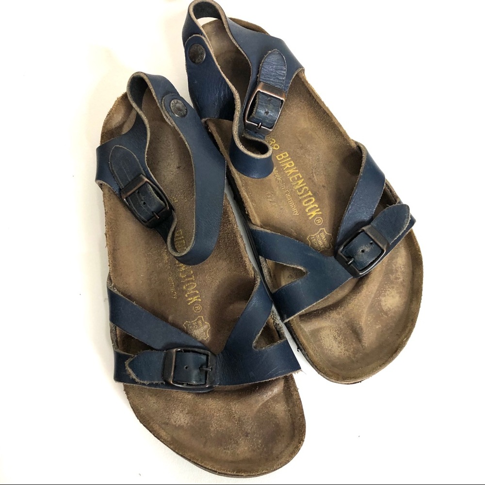 Birkenstock Women's Blue Leather Adjustable Sandals